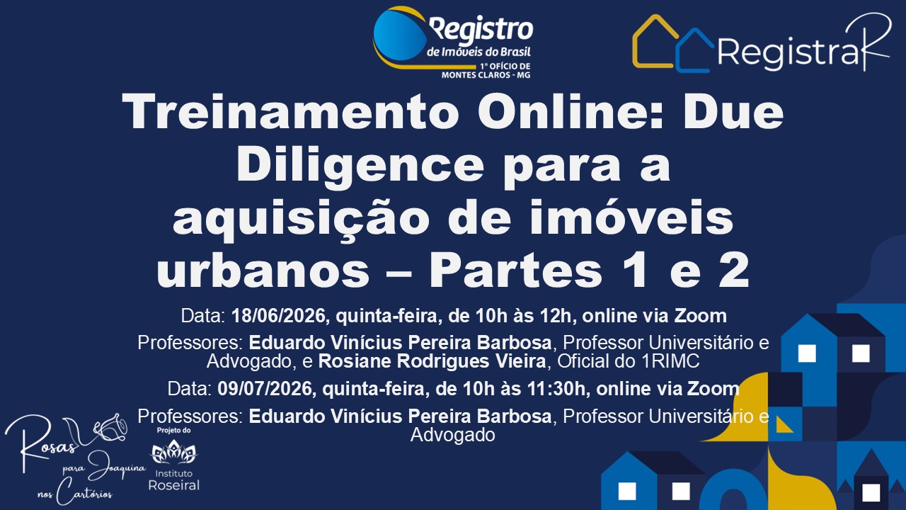 Treinamento online: Due Diligence para a aquisição de imóveis urbanos